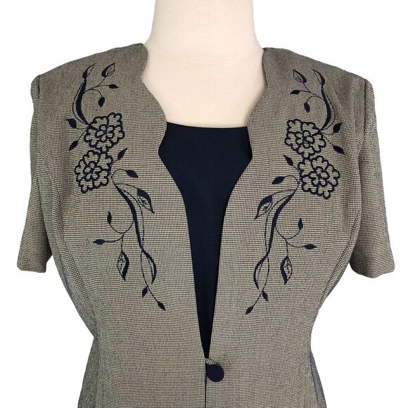 Miss Dorby Career Shift Dress Knee Length Herringbone Lagenlook Size 16P - Picture 5 of 10